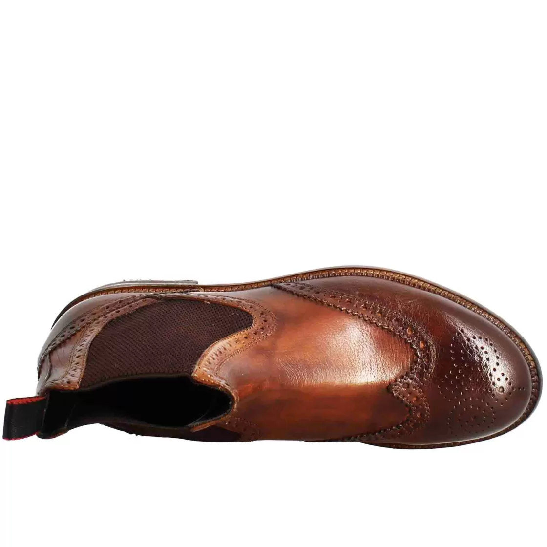 Best Leonardo Shoes Stivaletto Candy Chelsea Da Uomo In Pelle Lavata Colore Cuoio Scuro Marrone