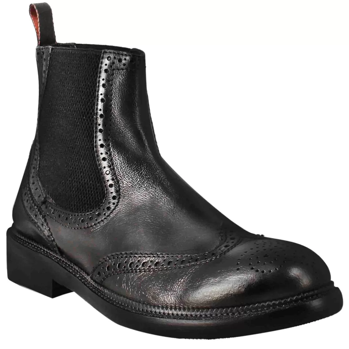 Hot Leonardo Shoes Stivaletto Candy Chelsea Da Uomo In Pelle Lavata Colore Nero