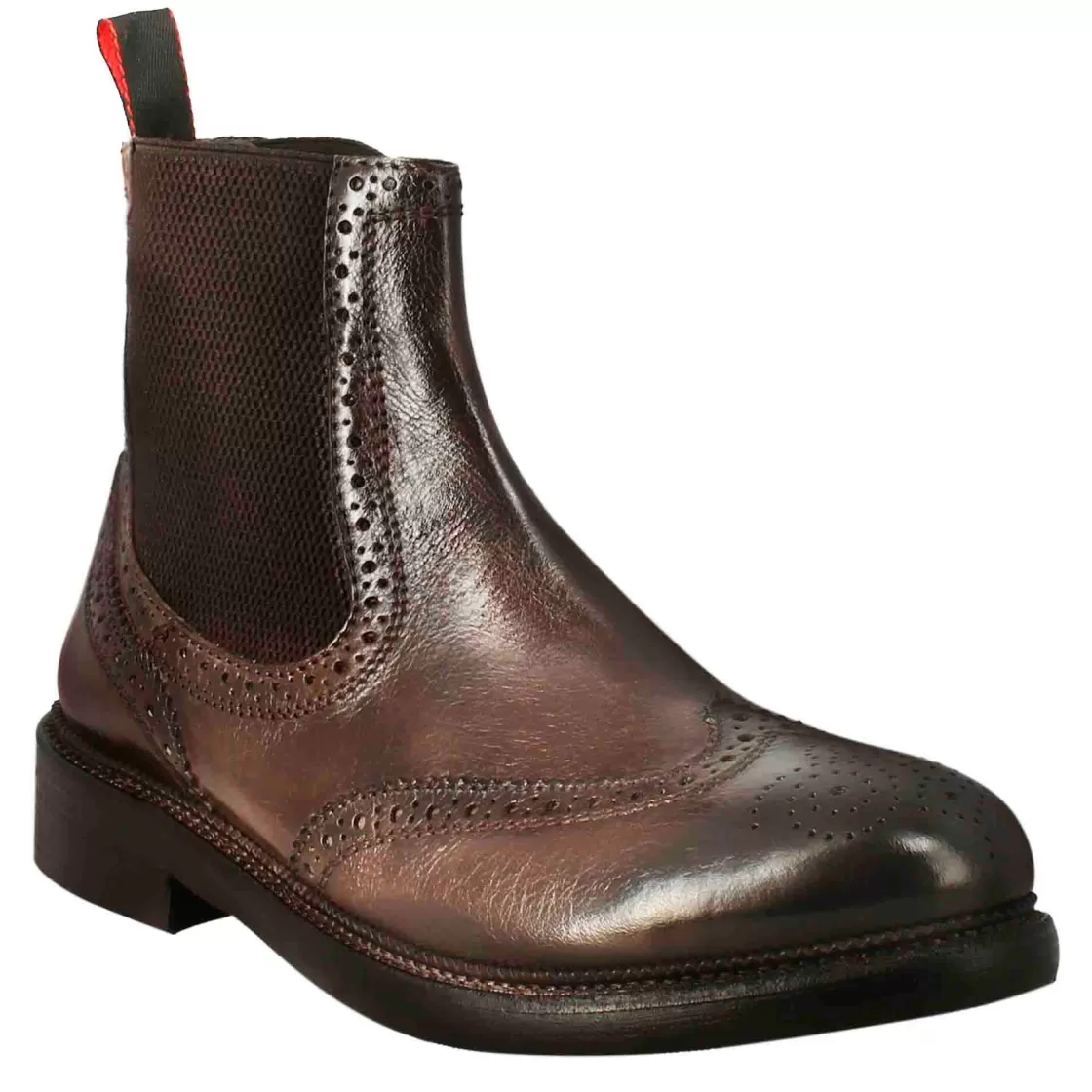 Best Leonardo Shoes Stivaletto Candy Da Uomo In Pelle Lavata Colore Bronzo Marrone