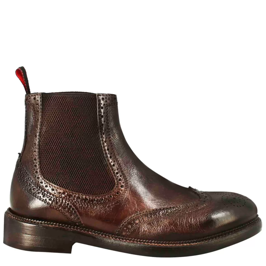 Best Leonardo Shoes Stivaletto Candy Da Uomo In Pelle Lavata Colore Bronzo Marrone