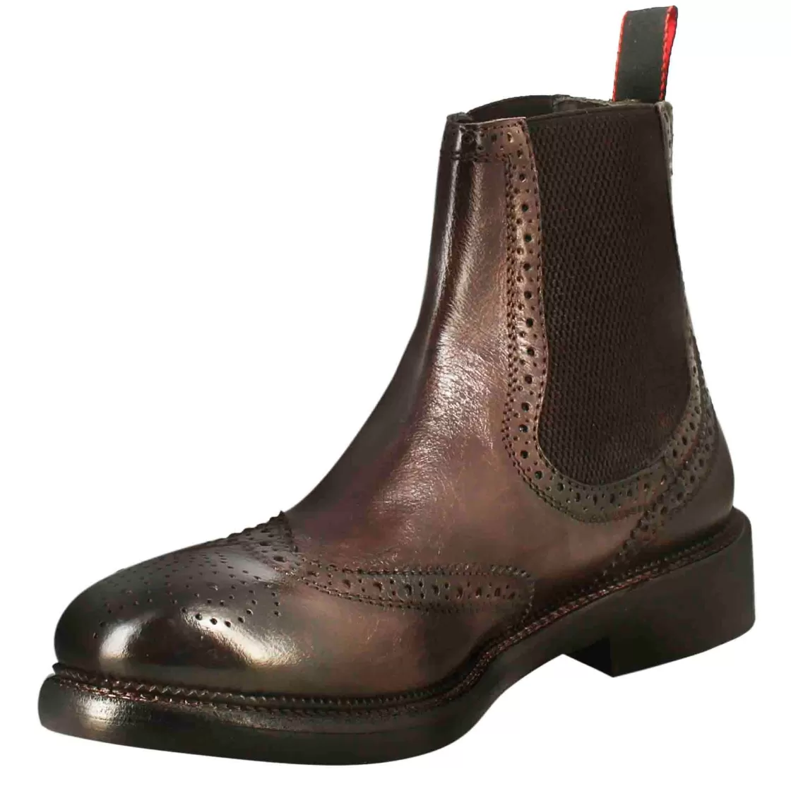 Best Leonardo Shoes Stivaletto Candy Da Uomo In Pelle Lavata Colore Bronzo Marrone