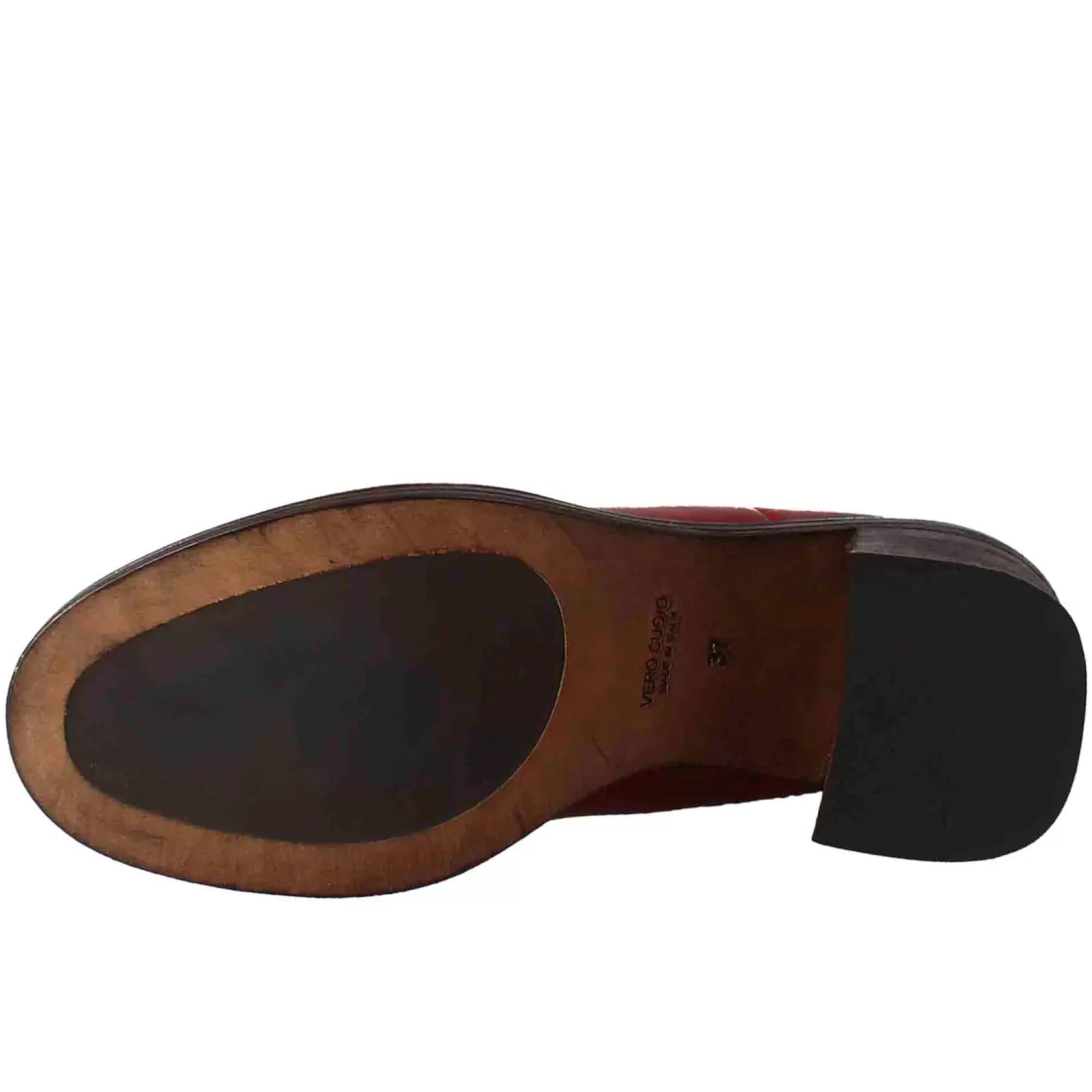 Best Leonardo Shoes Stivaletto Chelsea Da Donna Con Tacco In Pelle Lavata Colore Rosso
