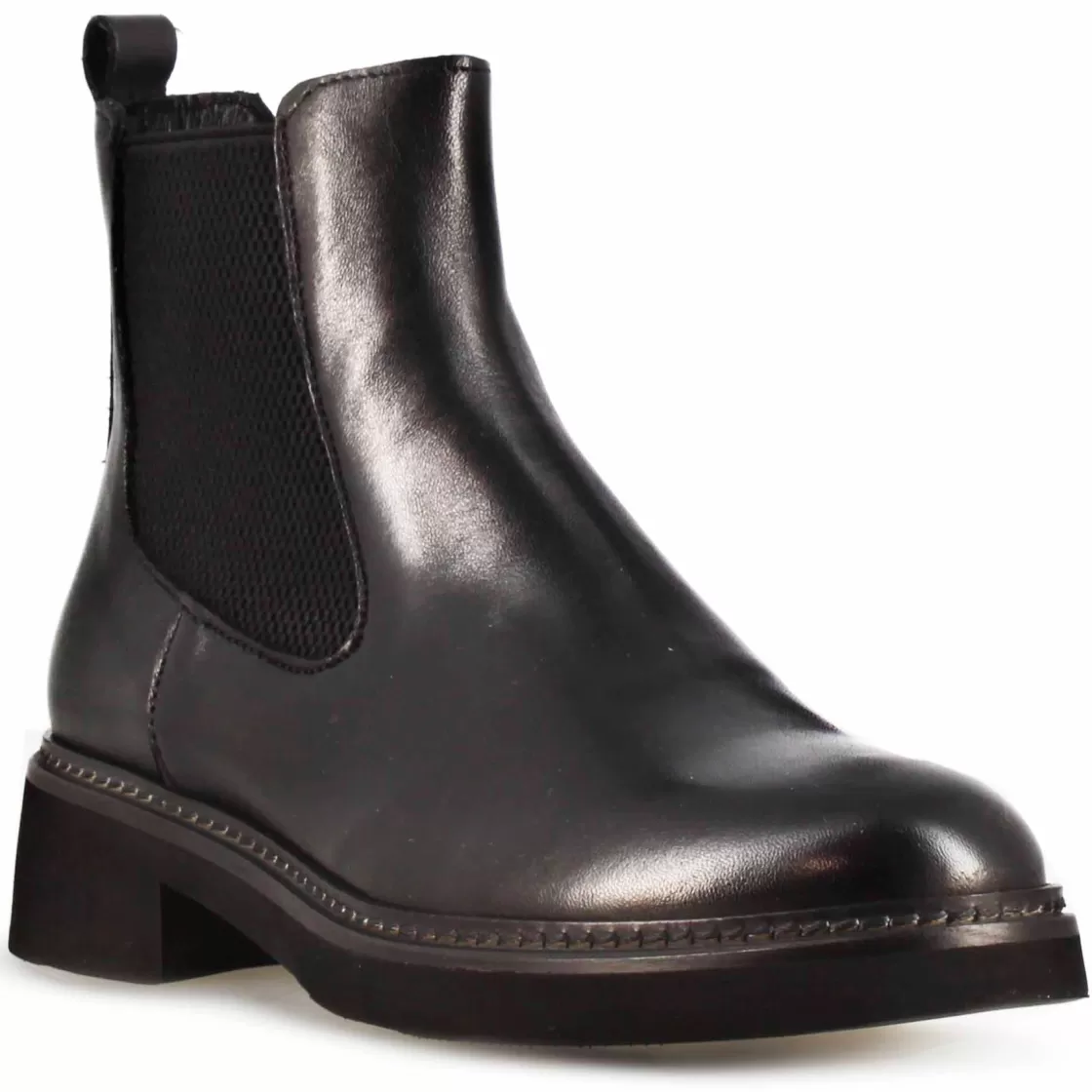 Best Leonardo Shoes Stivaletto Chelsea Da Donna In Vera Pelle Colore Con Elastico Nero