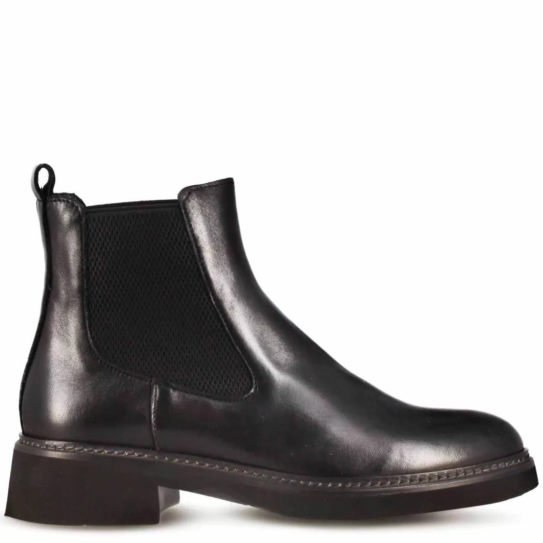 Best Leonardo Shoes Stivaletto Chelsea Da Donna In Vera Pelle Colore Con Elastico Nero