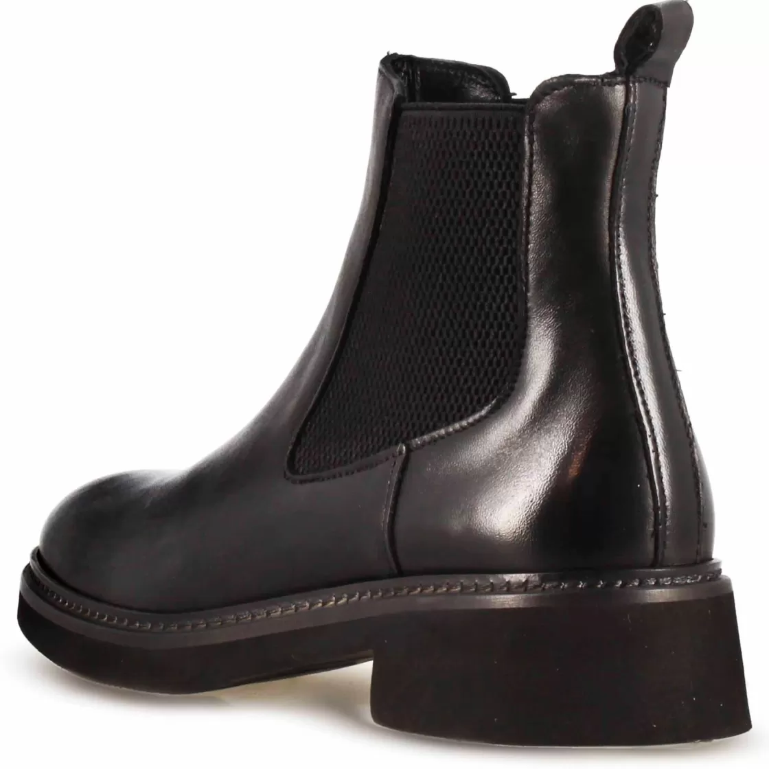 Best Leonardo Shoes Stivaletto Chelsea Da Donna In Vera Pelle Colore Con Elastico Nero