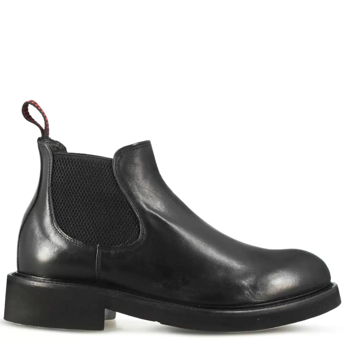 Outlet Leonardo Shoes Stivaletto Chelsea Da Donna In Vera Pelle Colore Ultraleggero Nero