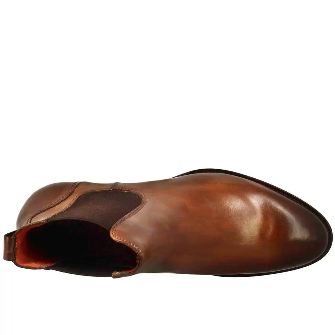 Cheap Leonardo Shoes Stivaletto Chelsea Da Donna Liscio Con Tacco Medio In Pelle Colore Marrone