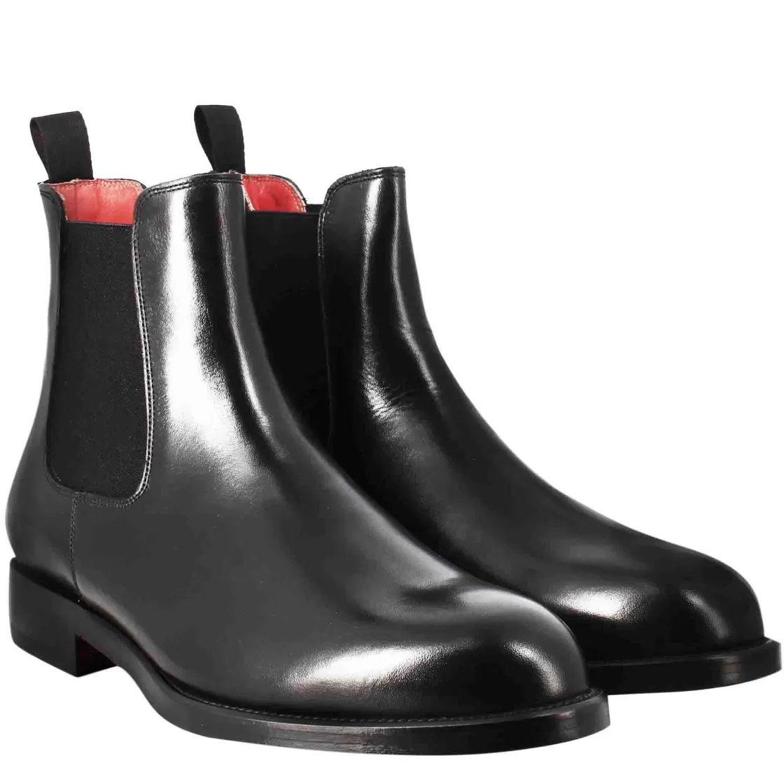 Best Sale Leonardo Shoes Stivaletto Chelsea Da Uomo In Pelle Colore Con Elastico Nero