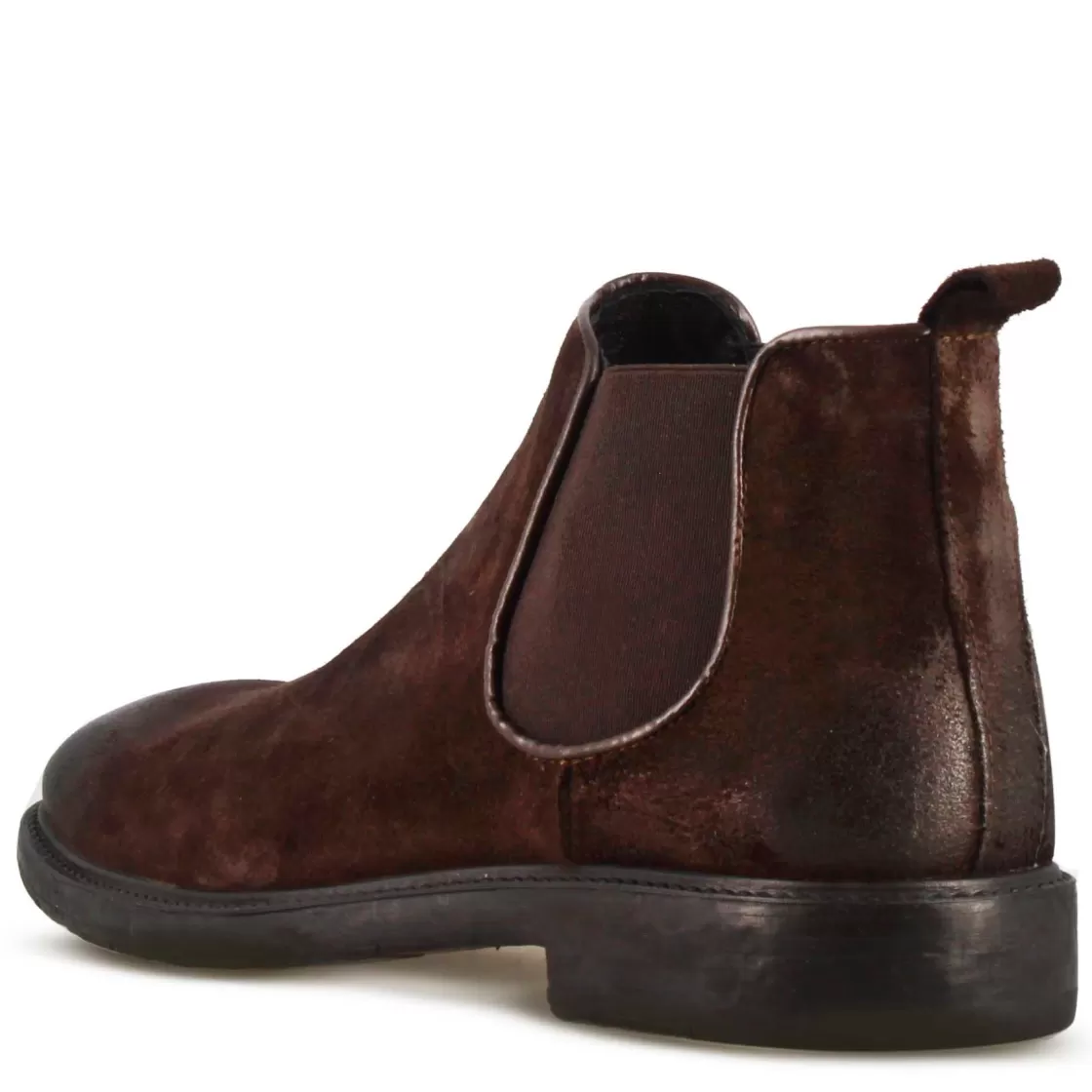 Discount Leonardo Shoes Stivaletto Chelsea Da Uomo In Vera Pelle Scamosciata Colore Con Elastico Marrone Scuro