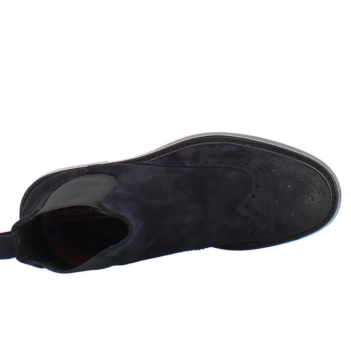 Best Leonardo Shoes Stivaletto Chelsea In Pelle Scamosciata Colore Con Fondo Gomma Blu
