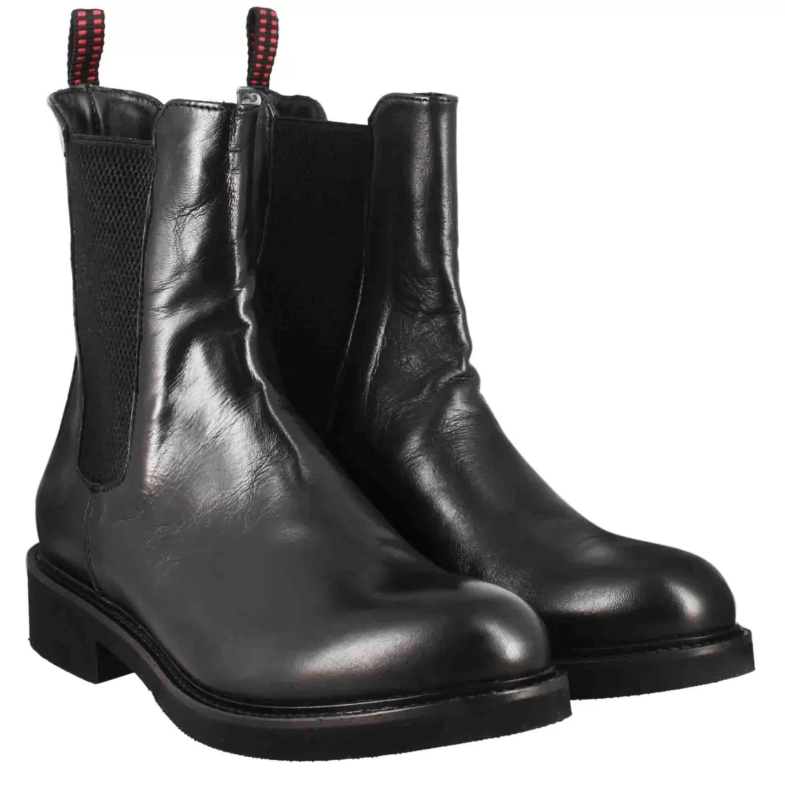 Sale Leonardo Shoes Stivaletto Chelsea Paupa Da Donna In Pelle Lavata Colore Nero