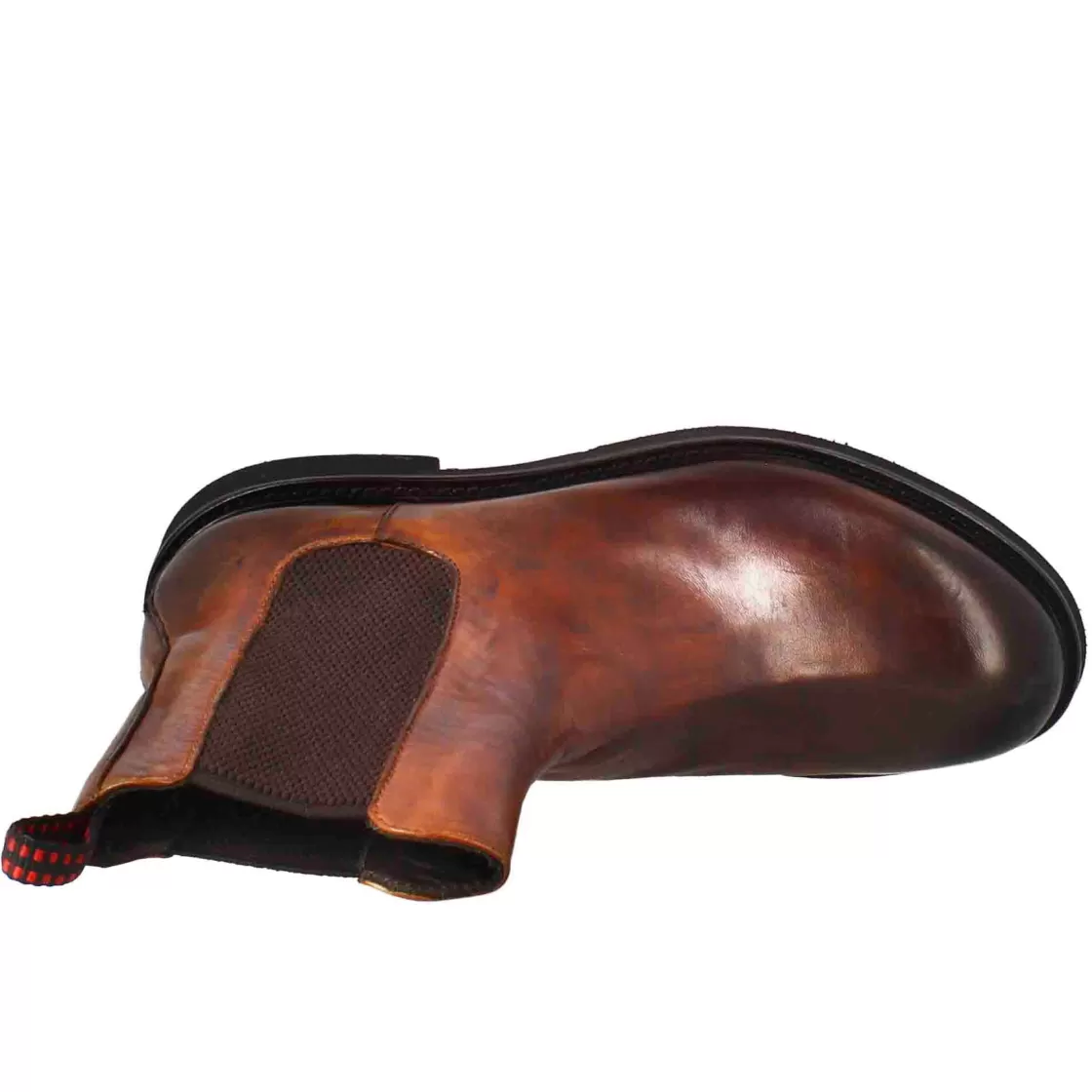 Cheap Leonardo Shoes Stivaletto Chelsea Paupa Da Donna In Pelle Lavata Cuoio Scuro Marrone