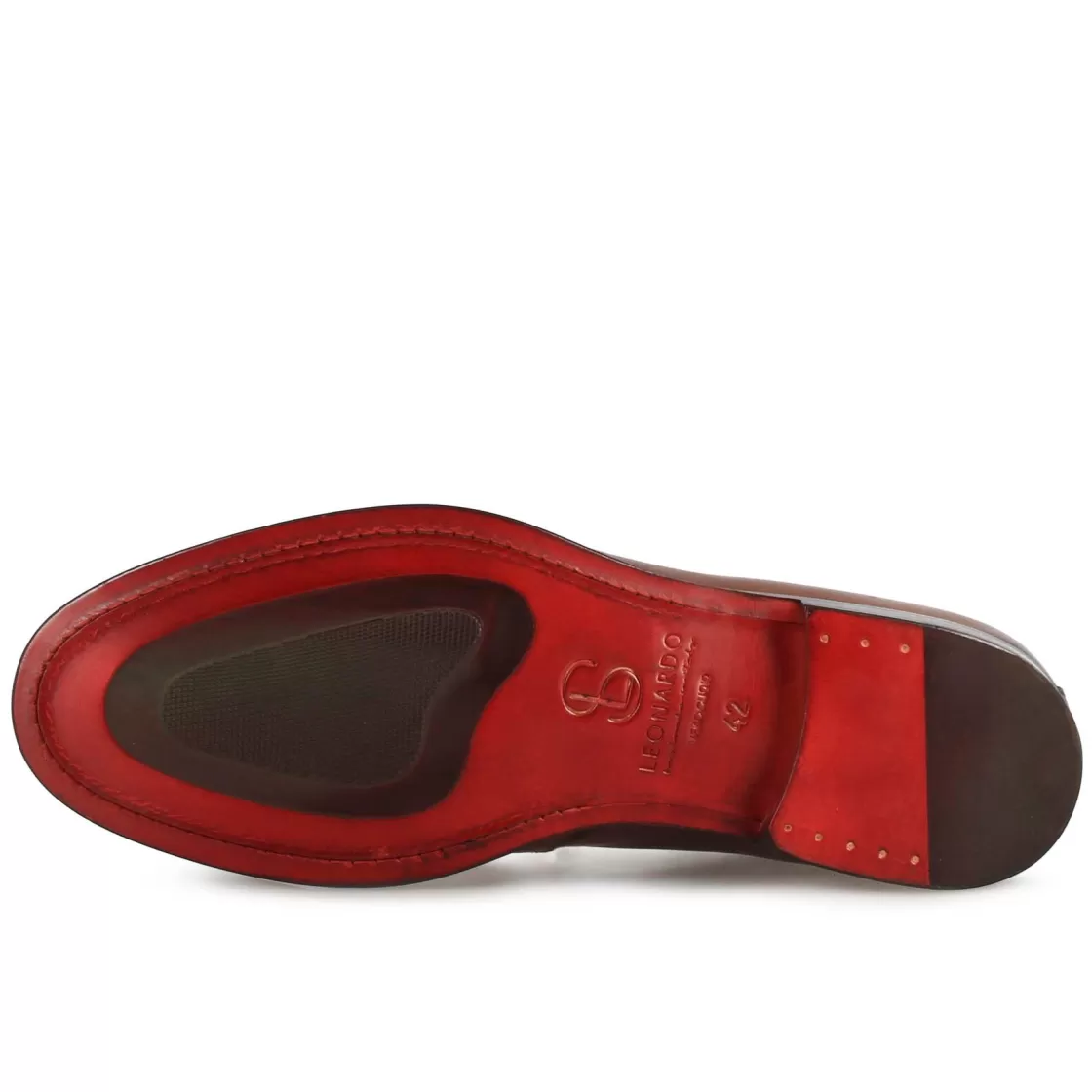 Store Leonardo Shoes Stivaletto Con Allacciatura Alla Caviglia Da Uomo In Pelle Liscia Colore Marrone