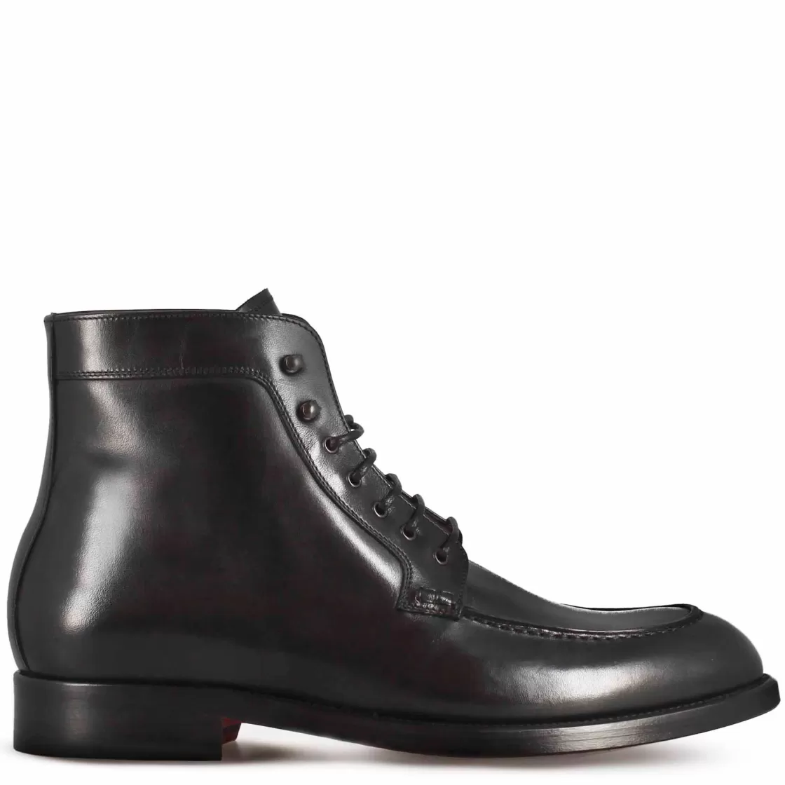 Cheap Leonardo Shoes Stivaletto Con Allacciatura Alla Caviglia Da Uomo In Pelle Liscia Colore Nero