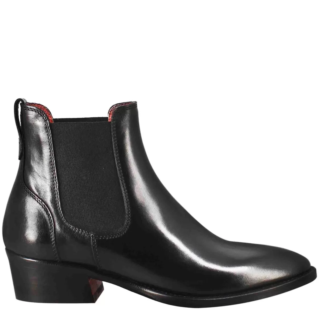 Best Sale Leonardo Shoes Stivaletto Da Donna Chelsea Liscio Con Tacco Medio In Pelle Colore Nero