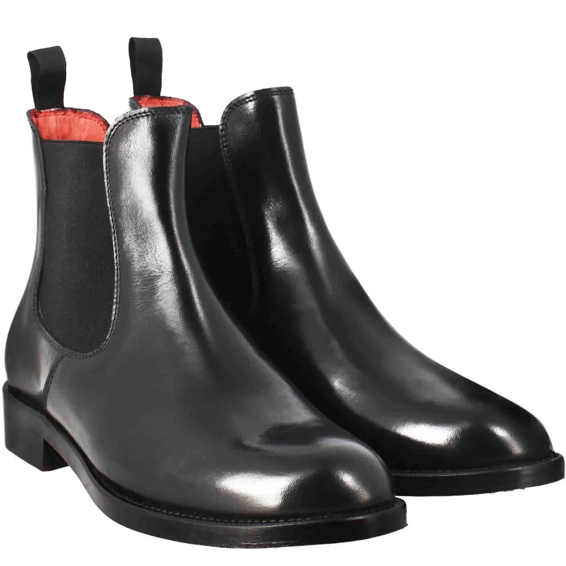 Cheap Leonardo Shoes Stivaletto Da Donna Chelsea Liscio In Pelle Colore Nero