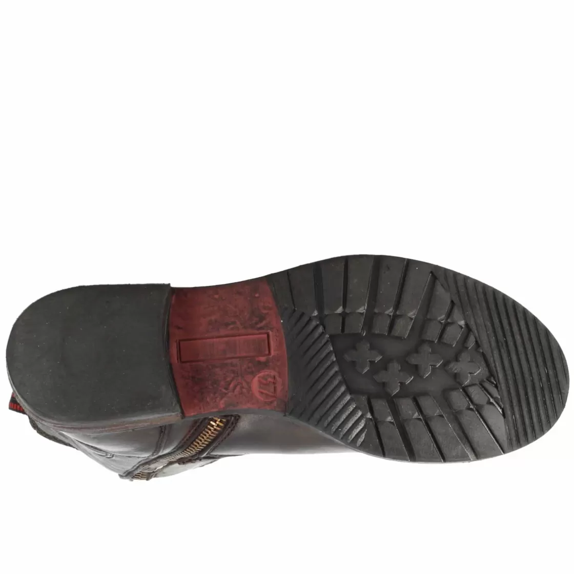 Fashion Leonardo Shoes Stivaletto Da Donna Con Doppia Fibbia In Vera Pelle Colore Marrone Scuro