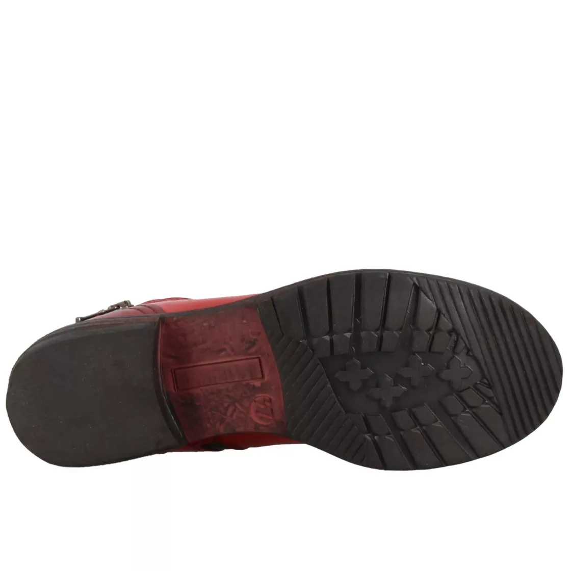 Sale Leonardo Shoes Stivaletto Da Donna In Pelle Colore Con Cerniera Asimmetrica Rosso