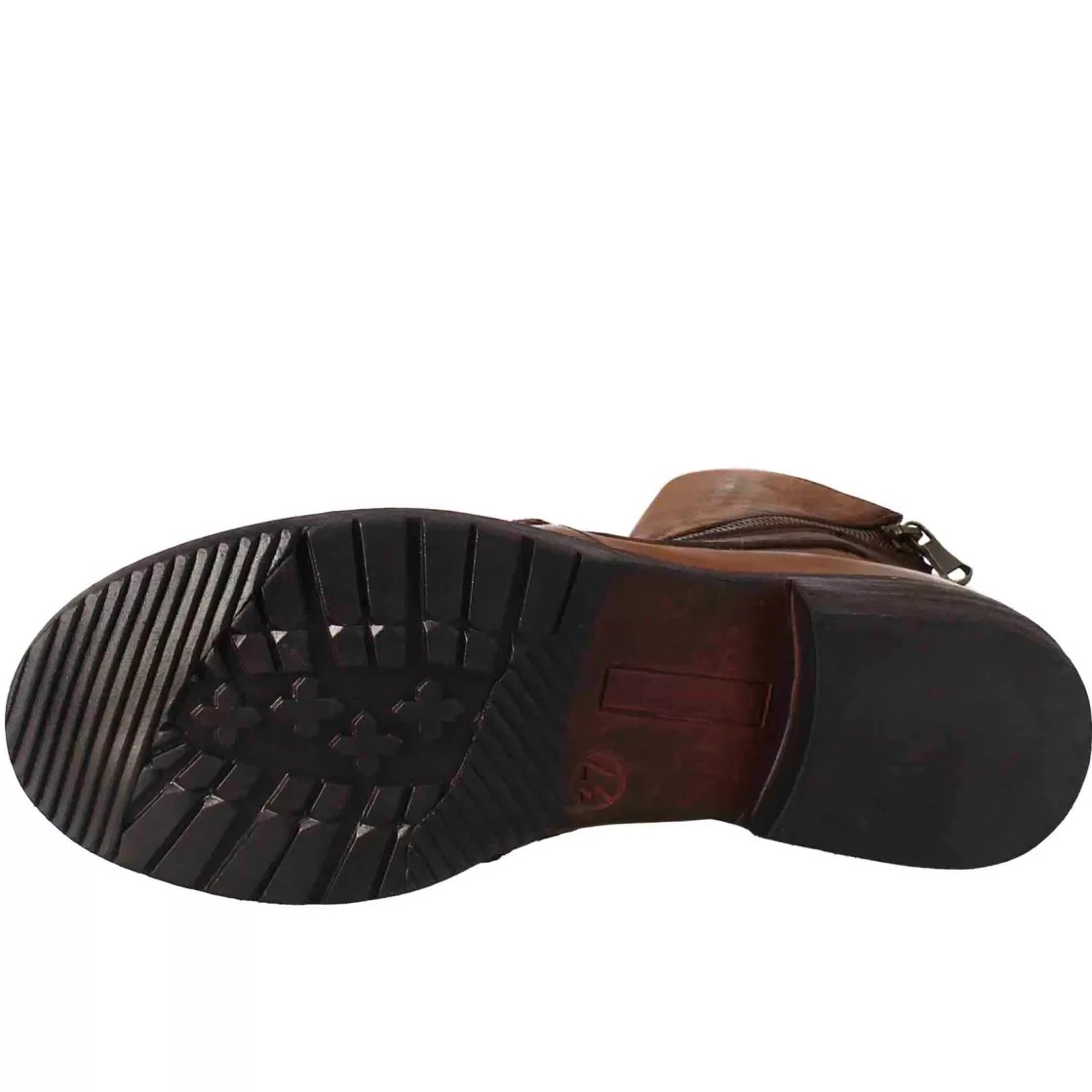 Best Sale Leonardo Shoes Stivaletto Da Donna In Pelle Lavata Colore Cuoio Scuro Con Doppia Zip Marrone
