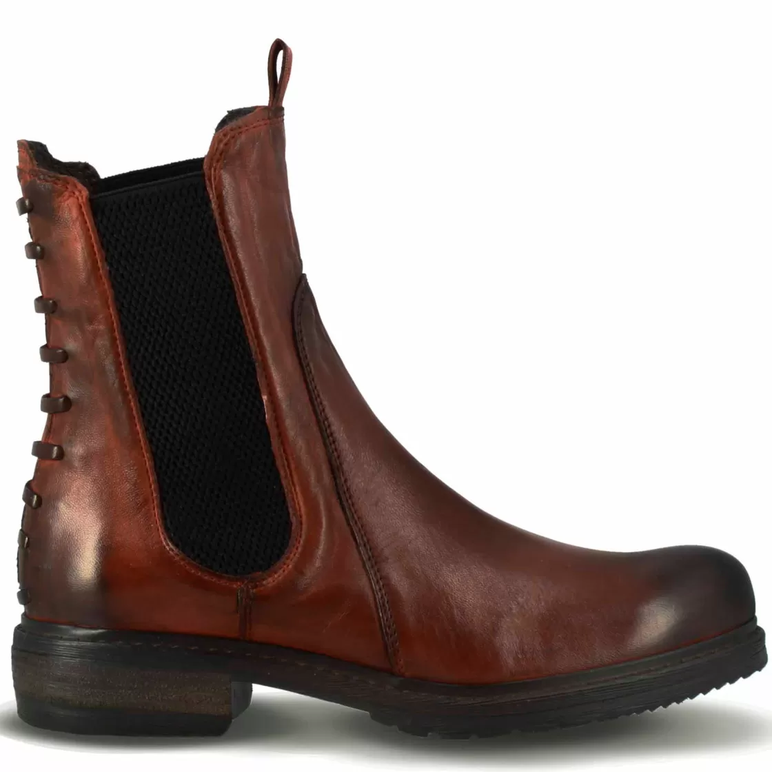Hot Leonardo Shoes Stivaletto Da Donna In Vera Pelle Colore Effetto Vintage Marrone