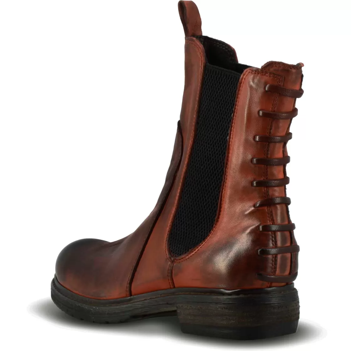 Hot Leonardo Shoes Stivaletto Da Donna In Vera Pelle Colore Effetto Vintage Marrone