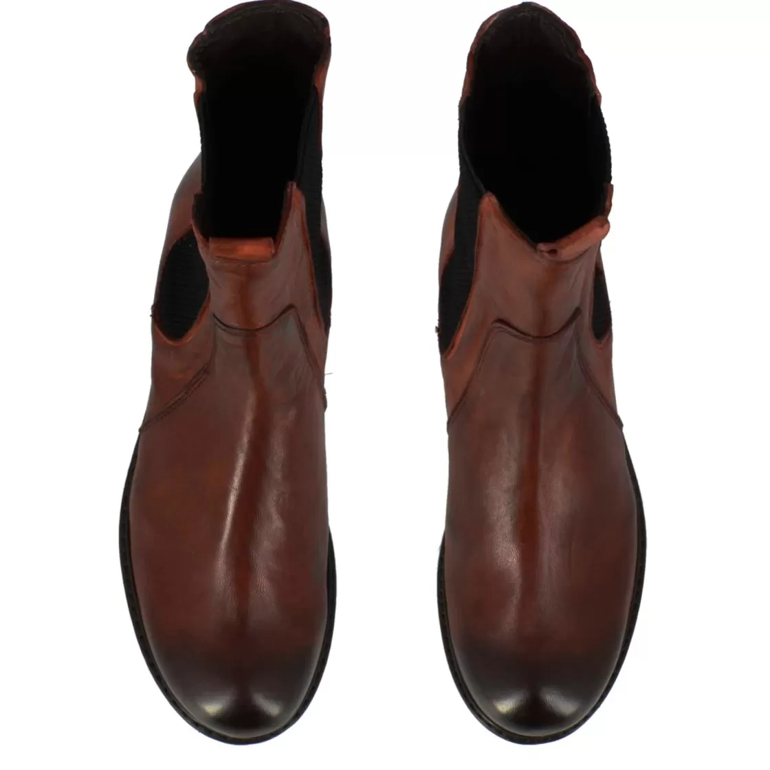 Hot Leonardo Shoes Stivaletto Da Donna In Vera Pelle Colore Effetto Vintage Marrone