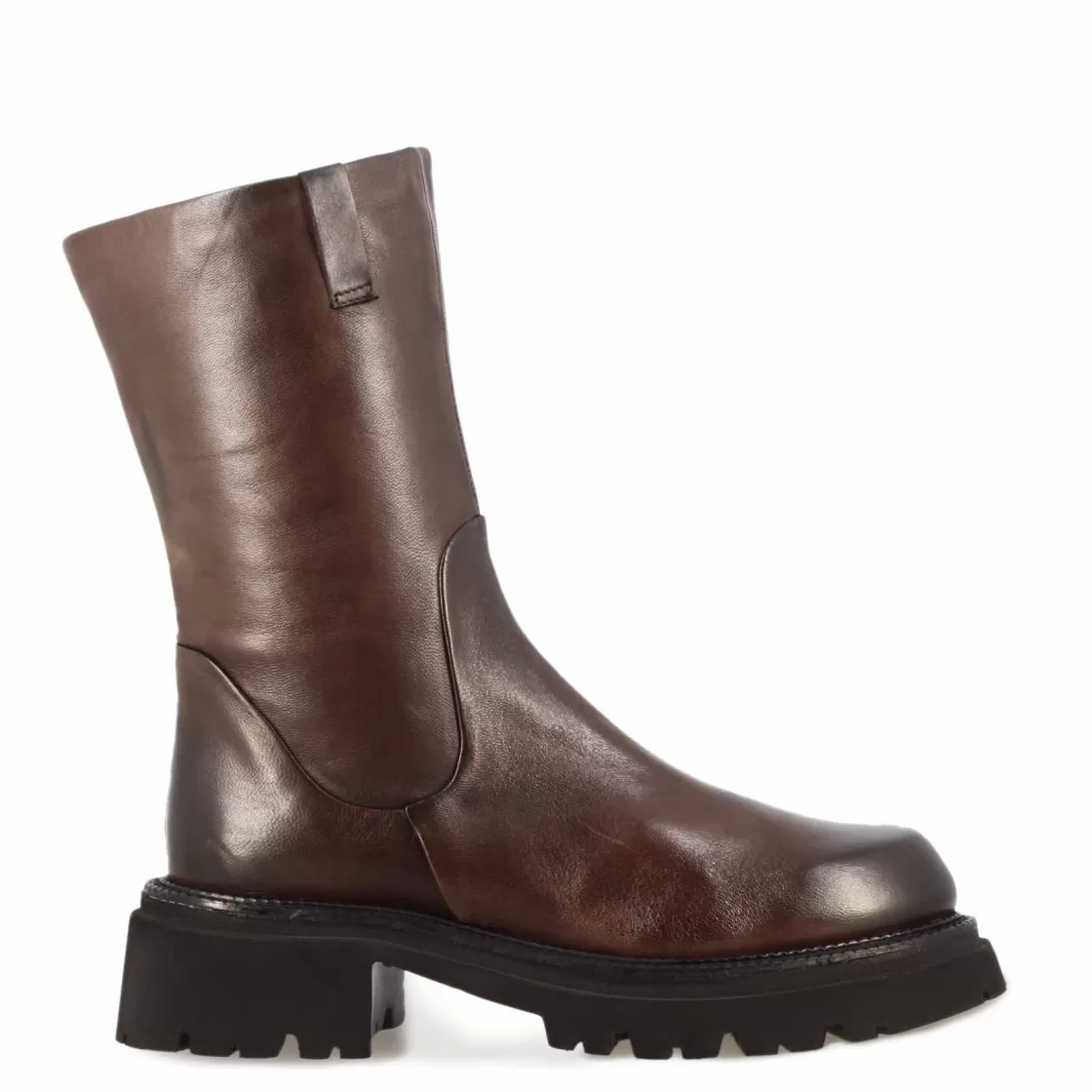 Sale Leonardo Shoes Stivaletto Da Donna In Vera Pelle Colore Marrone Scuro
