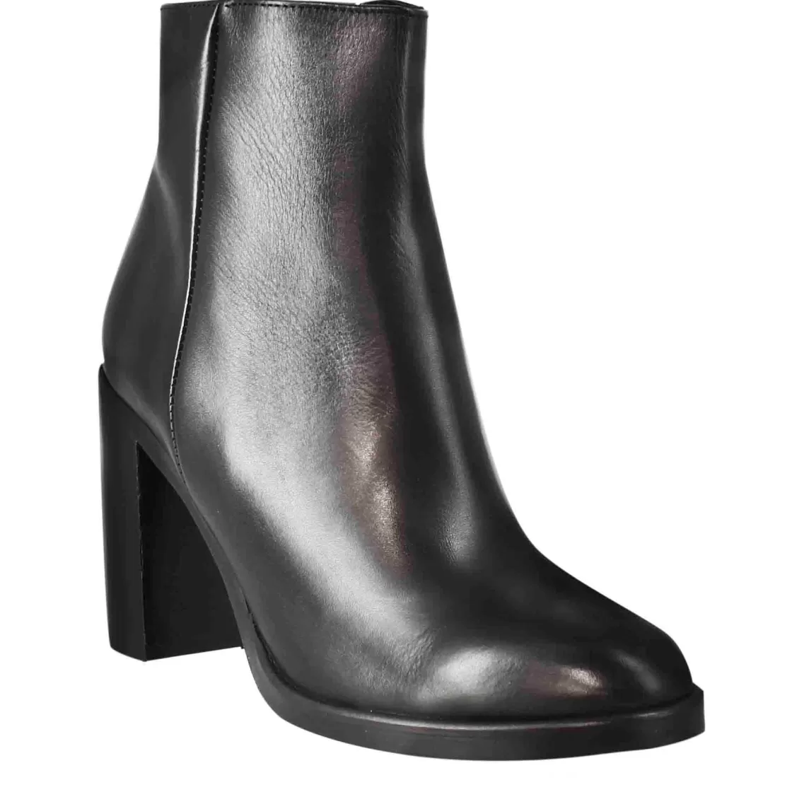 Store Leonardo Shoes Stivaletto Da Donna Liscio Con Tacco Alto In Pelle Colore Nero