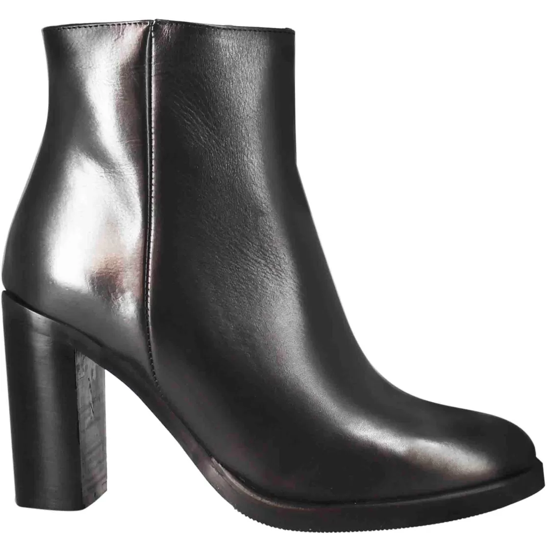 Store Leonardo Shoes Stivaletto Da Donna Liscio Con Tacco Alto In Pelle Colore Nero