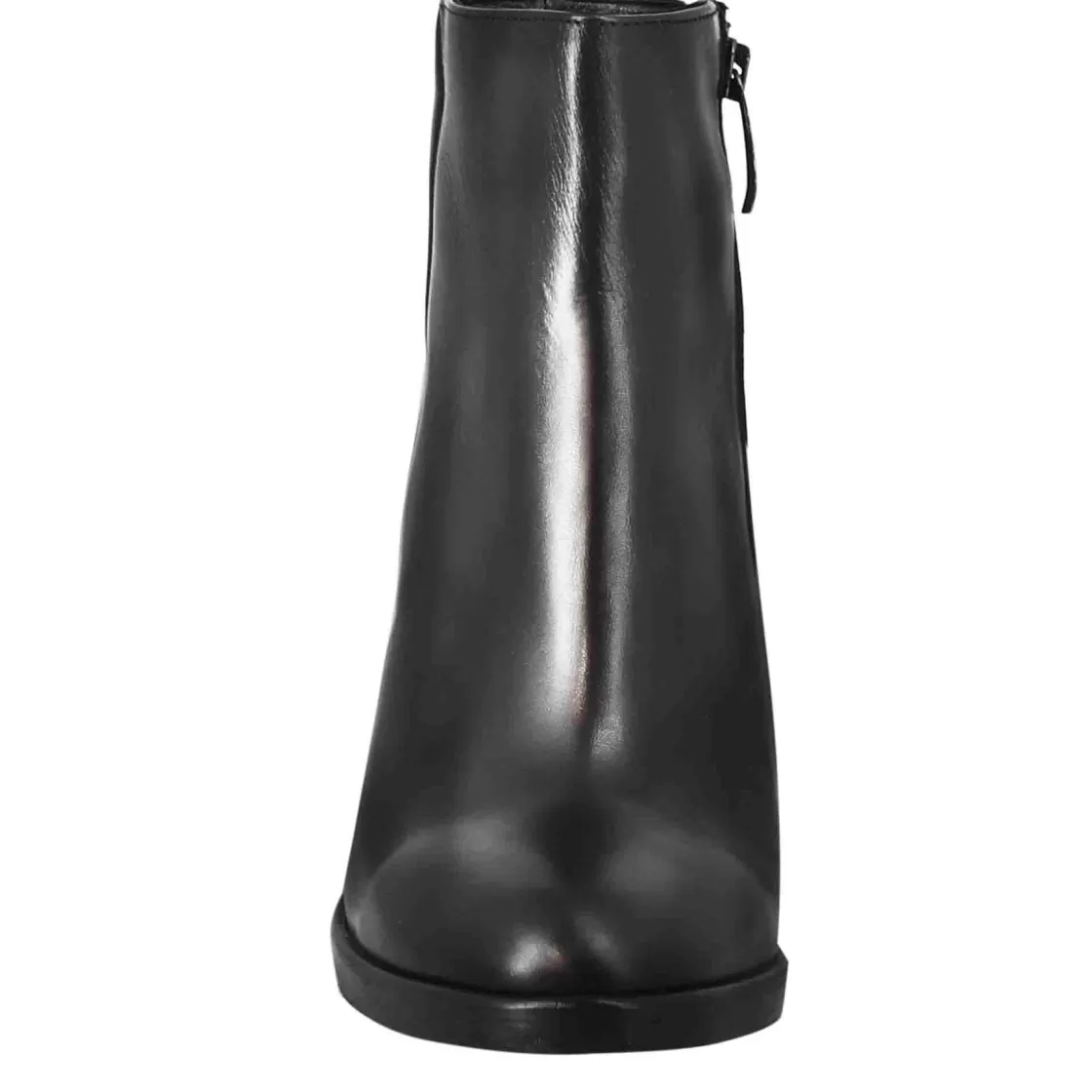 Store Leonardo Shoes Stivaletto Da Donna Liscio Con Tacco Alto In Pelle Colore Nero