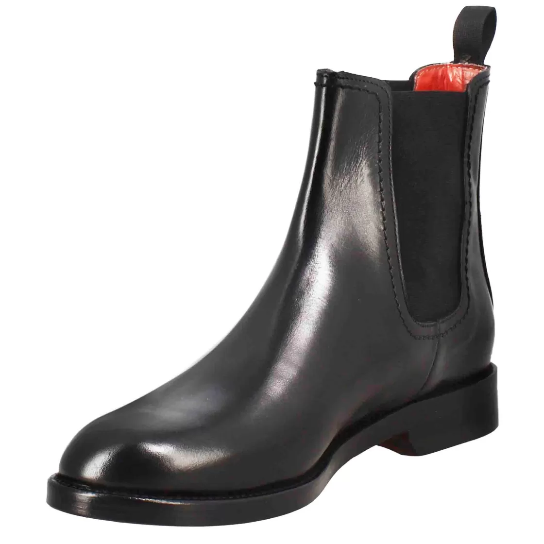 Fashion Leonardo Shoes Stivaletto Da Donna Liscio Con Tacco Basso In Pelle Liscia Colore Con Fibbia Laterale Nero