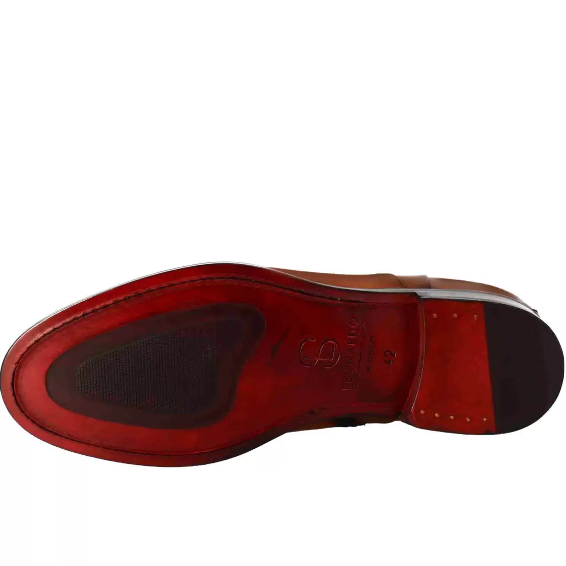 Flash Sale Leonardo Shoes Stivaletto Da Uomo In Pelle Colore Chiaro Con Chiusura Zip Marrone