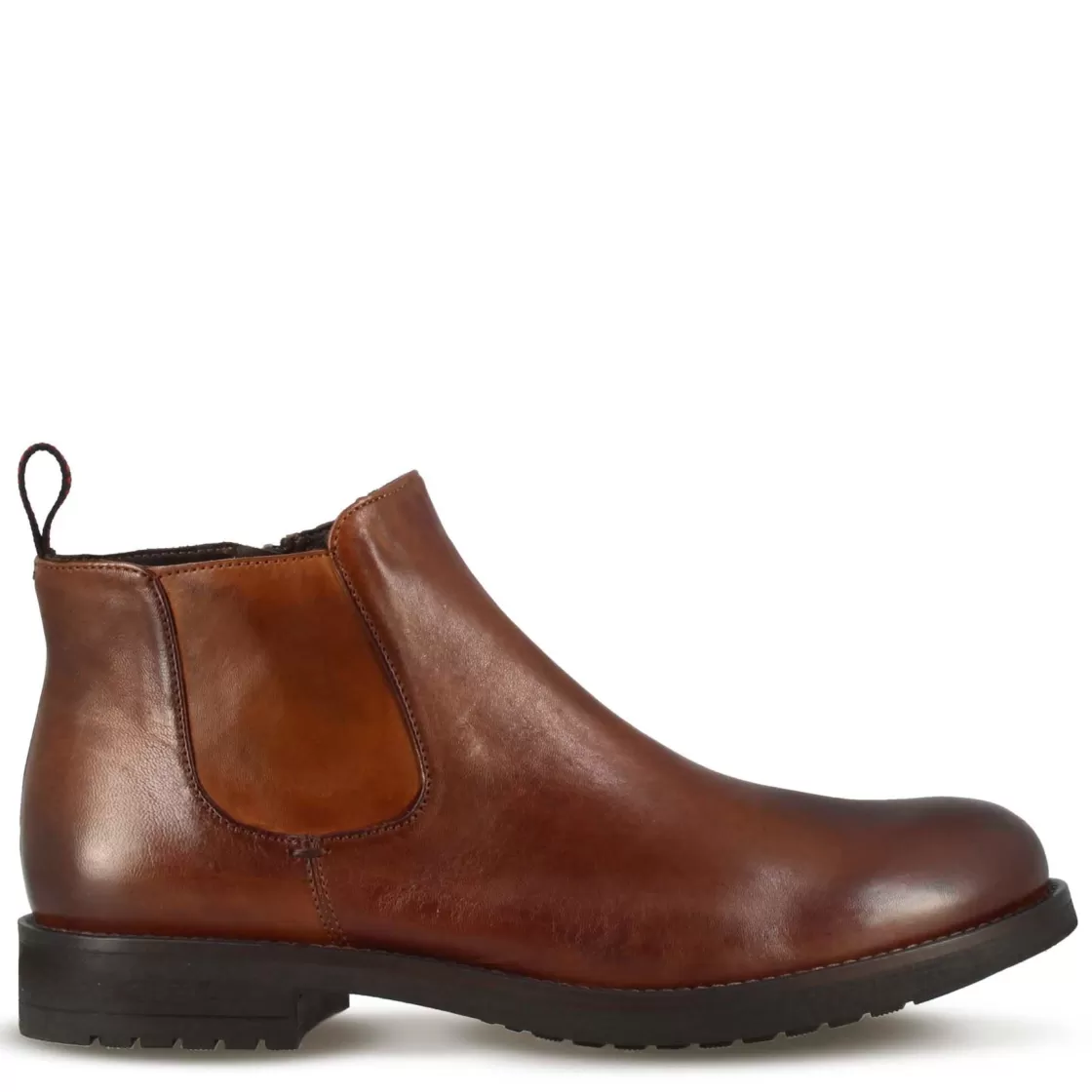 Outlet Leonardo Shoes Stivaletto Da Uomo In Pelle E Suola In Gomma Marrone