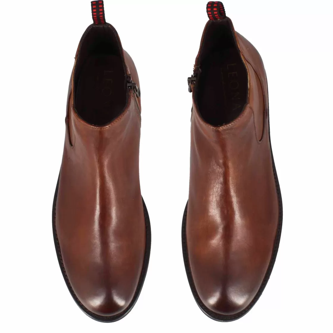 Outlet Leonardo Shoes Stivaletto Da Uomo In Pelle E Suola In Gomma Marrone