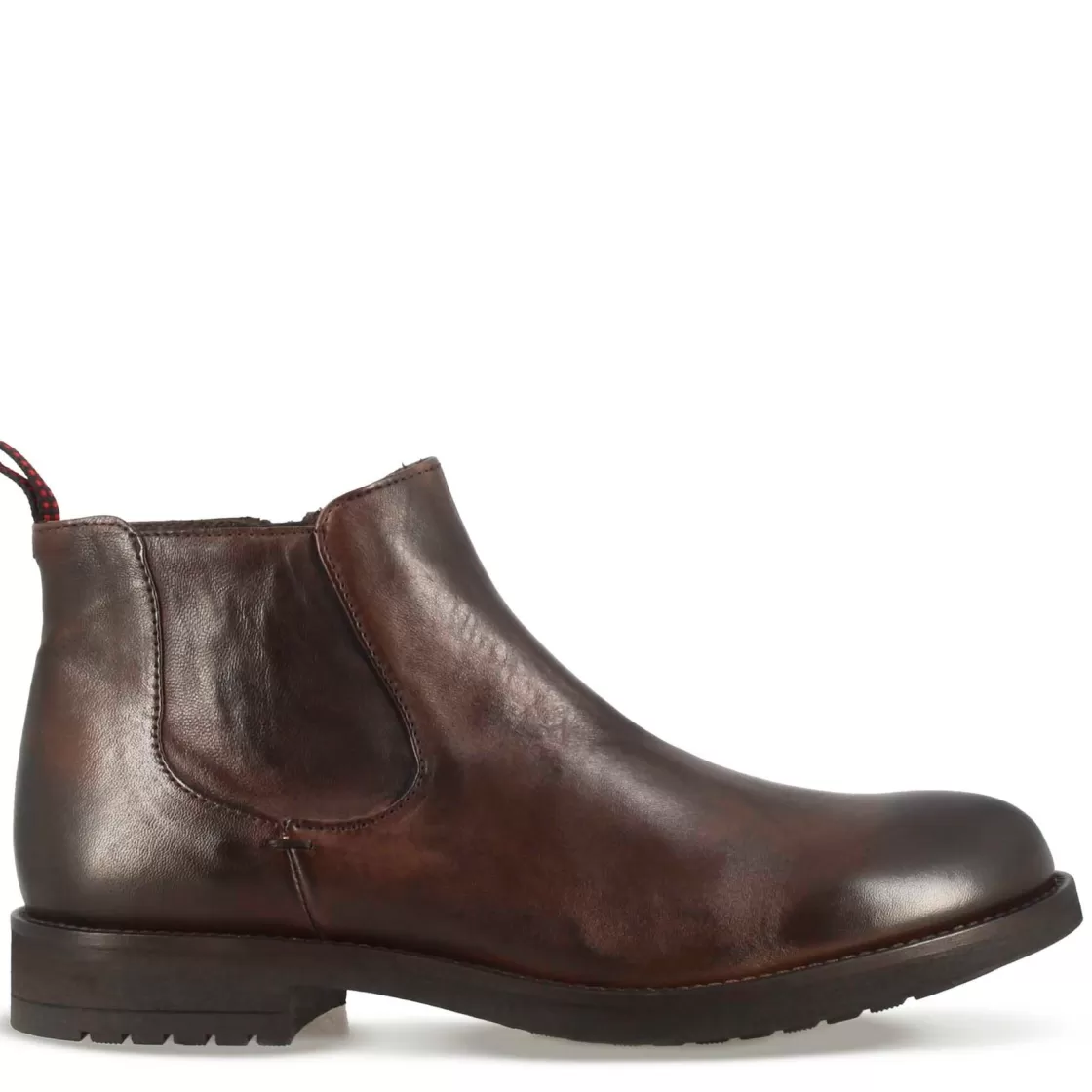 Flash Sale Leonardo Shoes Stivaletto Da Uomo In Pelle E Suola In Gomma Marrone Scuro