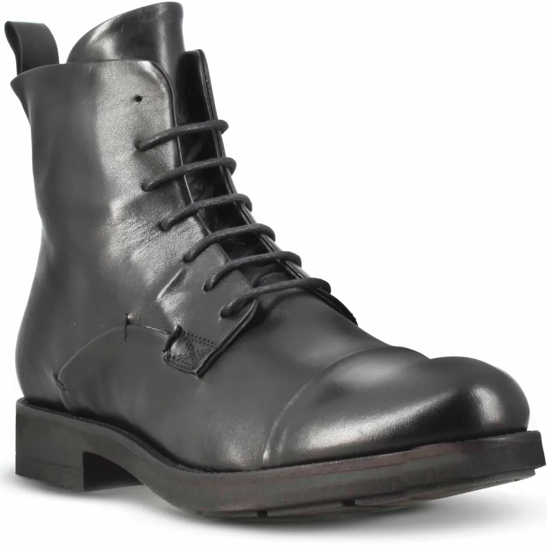 Hot Leonardo Shoes Stivaletto Da Uomo Stile Vintage In Pelle Colore Nero