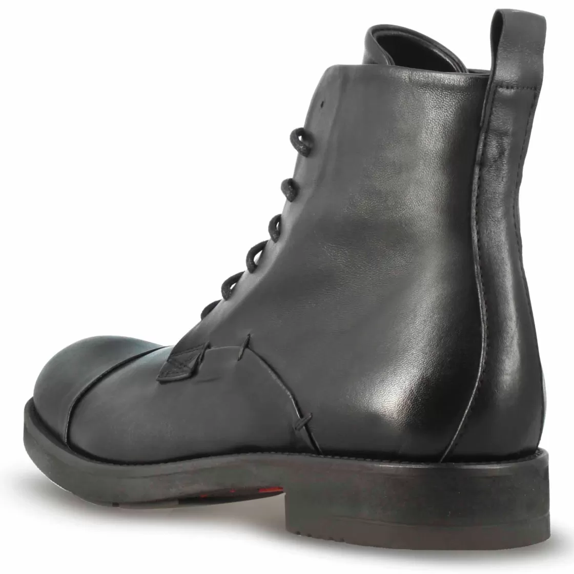 Hot Leonardo Shoes Stivaletto Da Uomo Stile Vintage In Pelle Colore Nero