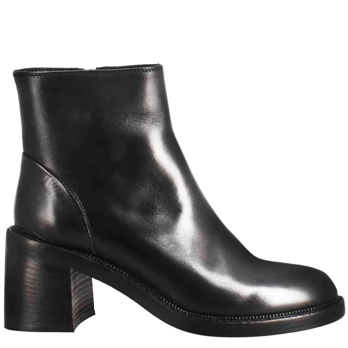 Clearance Leonardo Shoes Stivaletto Diver Basso Da Donna Con Tacco In Pelle Lavata Colore Nero