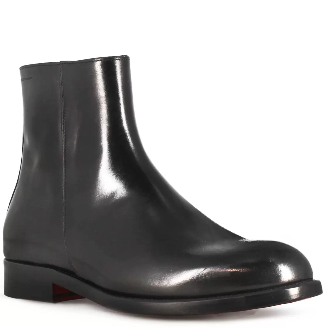 Cheap Leonardo Shoes Stivaletto Elegante Alla Caviglia Da Uomo In Pelle Liscia Colore Nero