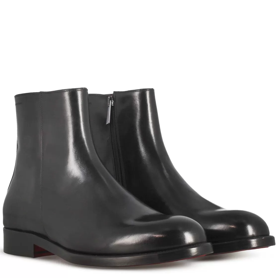 Cheap Leonardo Shoes Stivaletto Elegante Alla Caviglia Da Uomo In Pelle Liscia Colore Nero