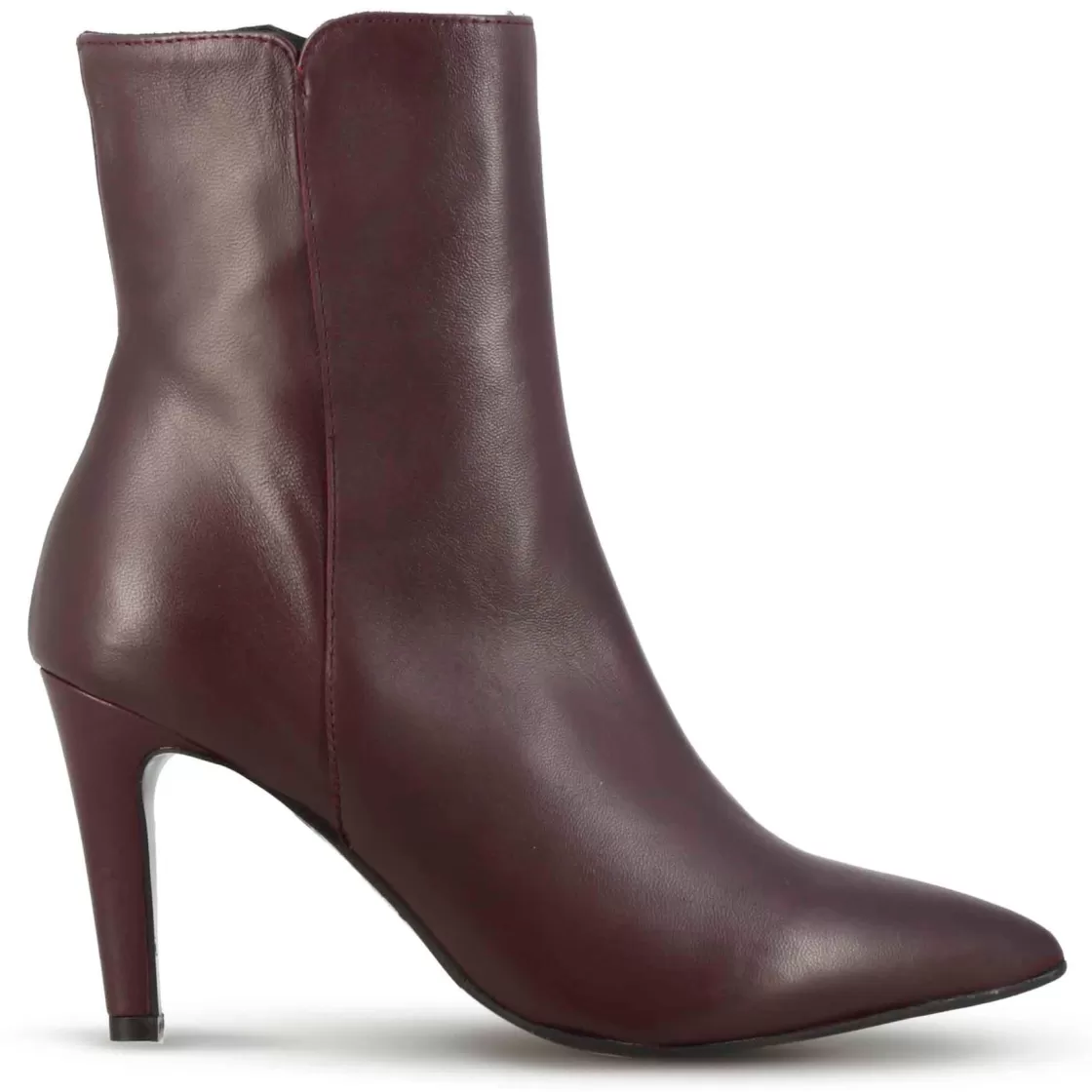 Sale Leonardo Shoes Stivaletto Elegante Da Donna A Punta In Pelle Colore Bordeaux
