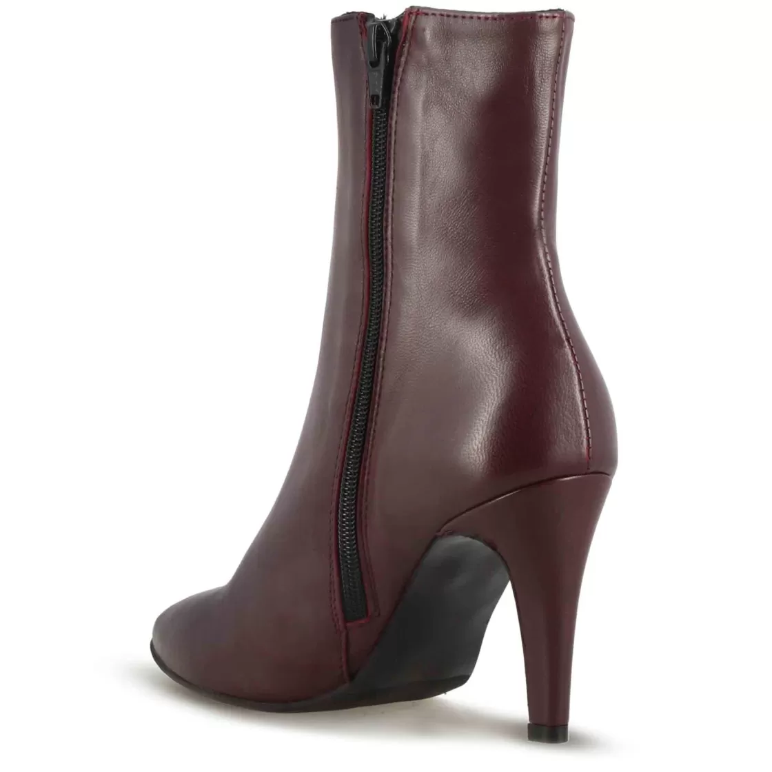Sale Leonardo Shoes Stivaletto Elegante Da Donna A Punta In Pelle Colore Bordeaux