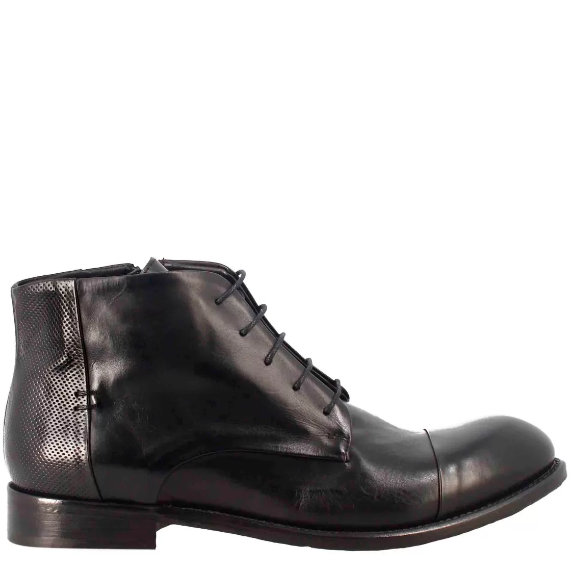 Best Leonardo Shoes Stivaletto Vintage Elegante Da Uomo In Pelle Nero