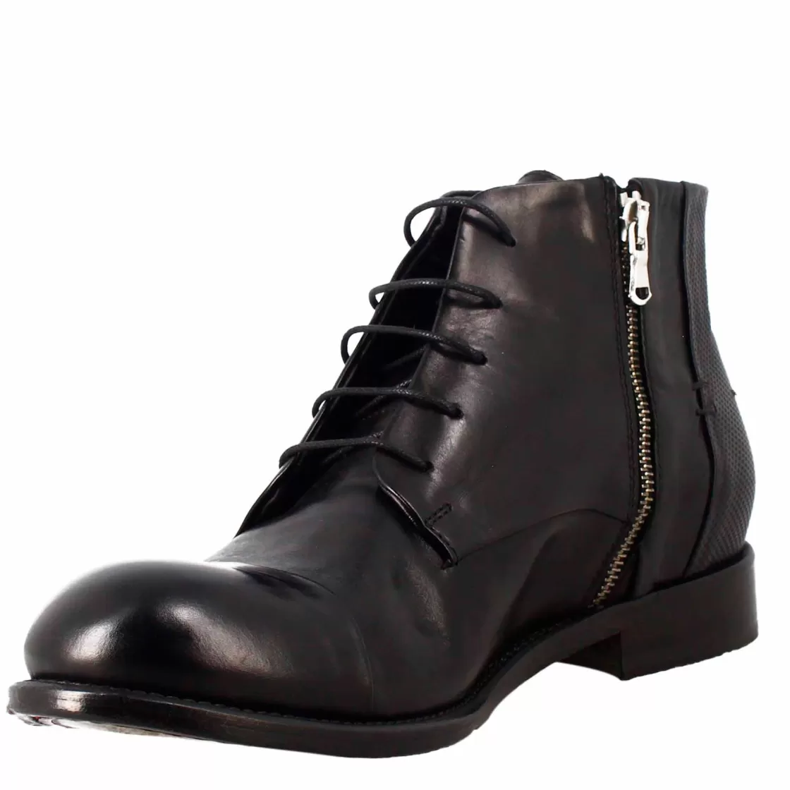 Best Leonardo Shoes Stivaletto Vintage Elegante Da Uomo In Pelle Nero