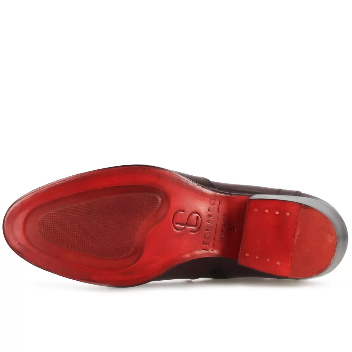 Cheap Leonardo Shoes Stivaletto Stile Texano Asimmetrico Da Donna In Pelle Colore Bordeaux