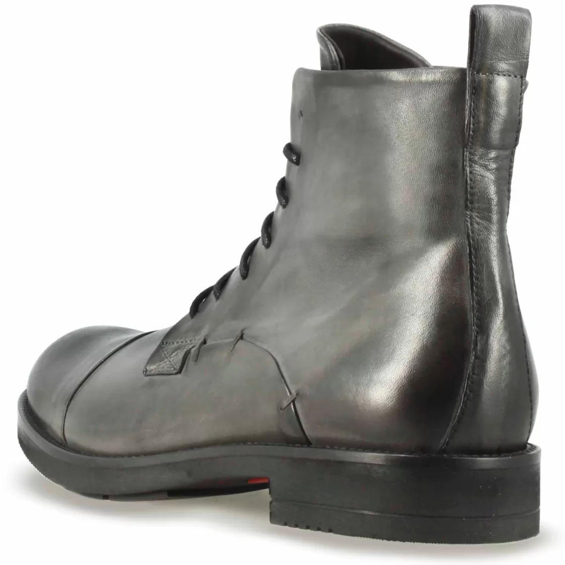 Online Leonardo Shoes Stivaletto Vintage In Pelle Da Uomo Colore Con Allacciatura Grigio