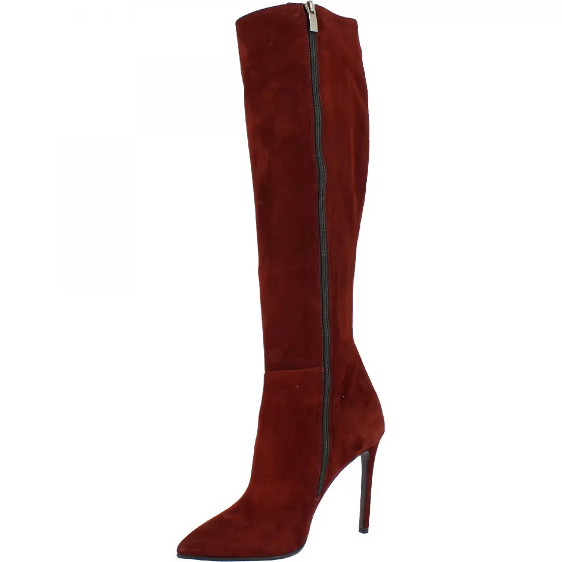 Online Leonardo Shoes Stivali Al Ginocchio A Punta Con Tacco A Spillo Da Donna Fatti A Mano In Pelle Di Camoscio Bordeaux