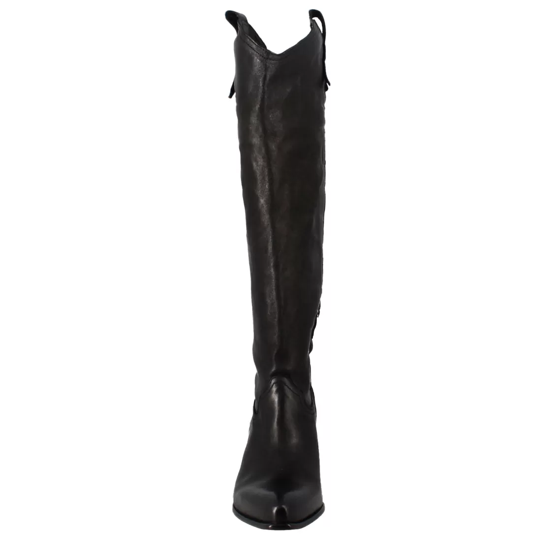 Sale Leonardo Shoes Stivali Texani Alti Da Donna Fatti A Mano In Pelle Nera Con Cerniera Nero