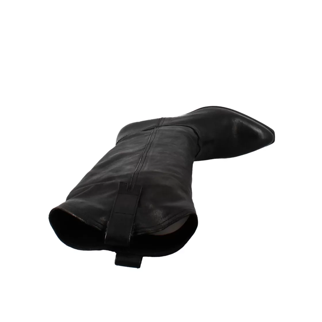 Sale Leonardo Shoes Stivali Texani Alti Da Donna Fatti A Mano In Pelle Nera Con Cerniera Nero