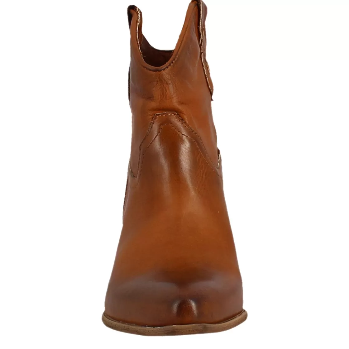 Outlet Leonardo Shoes Stivali Texani Bassi Da Donna Sfoderati In Pelle Vintage Marrone